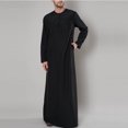 thumbnail image 2 of CEHVOM Ensemble de Robe Musulmane pour Homme Robe Arabe Mi-Longue Manches Longues Col Montant Fermeture Éclair Robe Décontractée Solde, 2 of 5