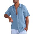 thumbnail image 2 of Summer Cuban Shirts for Men Casual Lightweight Button Down Short Sleeve Cardigan Work Blouse, 2 of 6