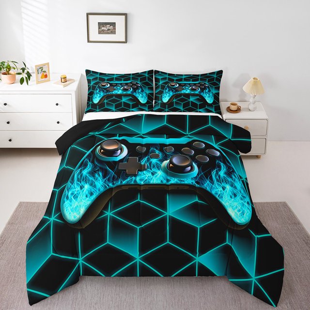 Boys Gamer Bedding Twin Comforter Set,Down Comforter,Reversible 2 Pieces