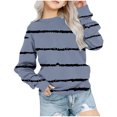 thumbnail image 1 of Yuyuzo Chandails en Molleton pour Filles Tout-Petits Col Rond Manches Longues Décontracté Confortable Rayé Pull d'Automne pour Bébé Fille, 1 of 5