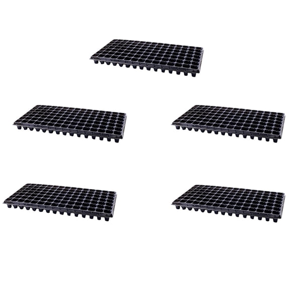 Yatlte Seedling Trays Seed Starter Tray, 5/10pcs-Pack Thick Durable Seedling Plastic Nursery Trays (105 Cell, Black)