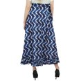 thumbnail image 4 of Phagun Robe Imprimée Shibori pour Femmes, Ceinture Auto, Coton, à Volants, Bleu Foncé, Portefeuille, 4 of 6