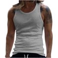 thumbnail image 2 of BADHUB Débardeurs Décontractés pour Hommes Col Rond Sans Manches T-Shirts Légers d'Été Plage Gris m, 2 of 8