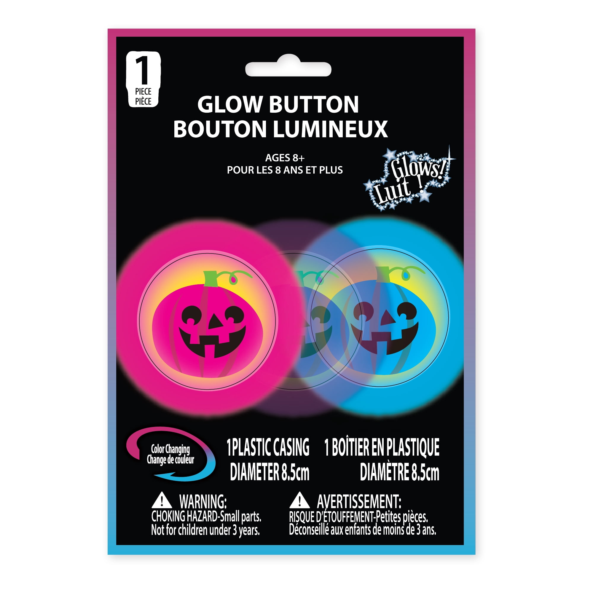 Halloween 1ct Glow Button, Pumpkin, 3.5inch - Walmart.ca