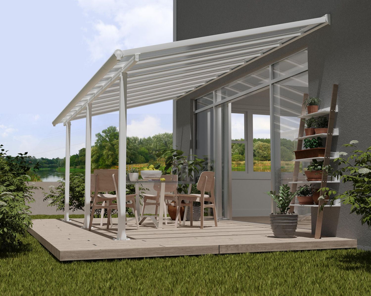 CANOPIA by PALRAM Olympia 10 ft. x 20 ft. Aluminum Patio Cover