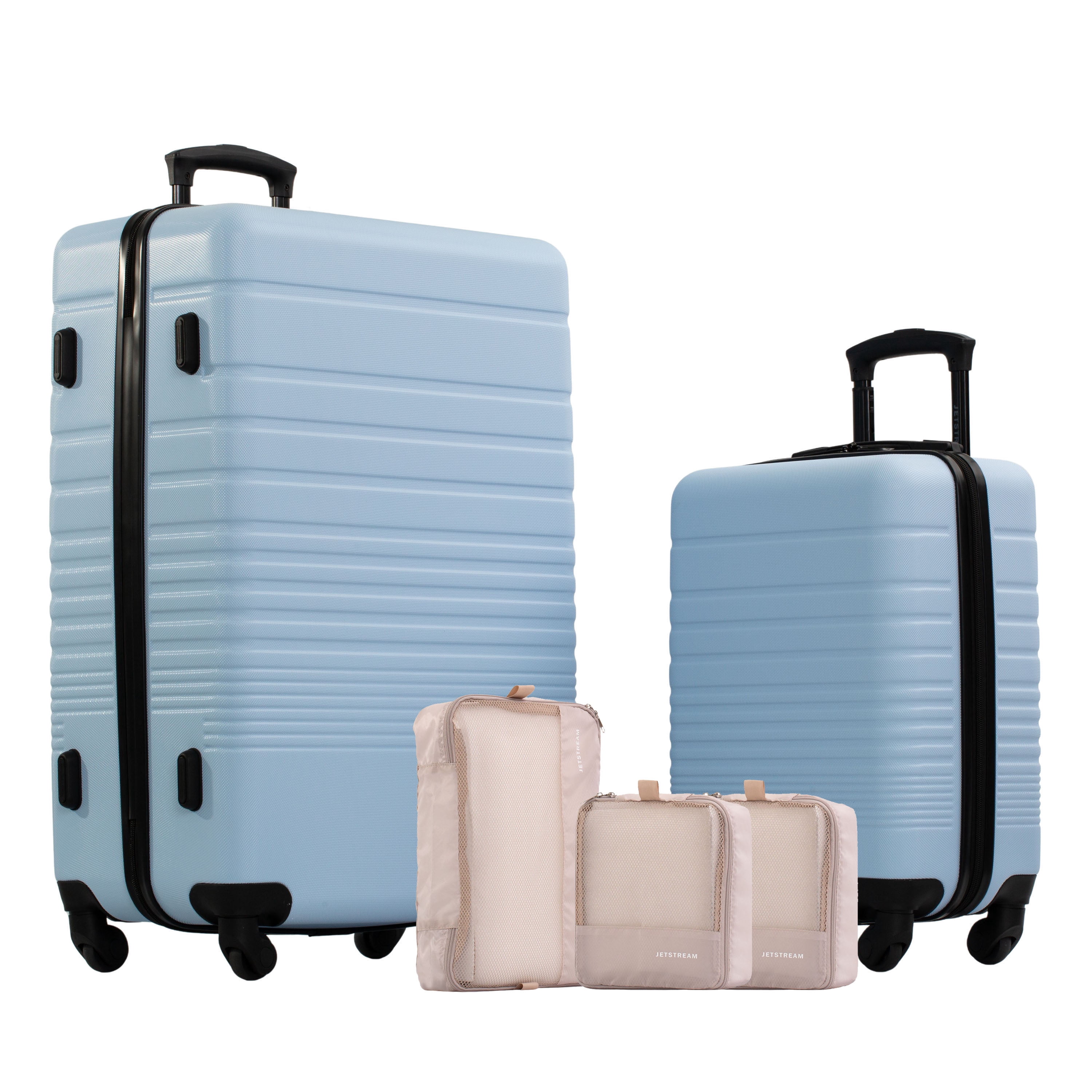 Jetstream 2-Piece Hardside Luggage Set, 20/28 in, with 3 Packing Cubes, Blue