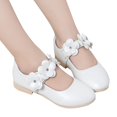thumbnail image 3 of NOKIO Ballerines en Cuir Blanc pour Filles, Nœud Papillon Ajustable, Chaussures de Princesse, Semelle Flexible, Chaussures de Performance pour Récitals, Fêtes, Événements Scolaires, 3 of 8