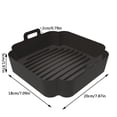 thumbnail image 2 of Silicone Square Baking Tray Air Fryer Baking Tray 2Pcs Air Fryer Silicone Pot with Handle Reusable, 2 of 3