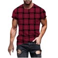 thumbnail image 2 of Qertyioot Hommes Imprimer Manches Courtes Col Rond T-shirt Décontracté Mode Dégagement Manches Courtes, 2 of 5