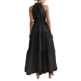 thumbnail image 5 of SUNSIOM Robe Longue pour Femme, Élégante Robe d'Été Sans Manches à Col Roulé à Carreaux, Robe Évasée, Robe de Cocktail avec Ceinture, 5 of 5
