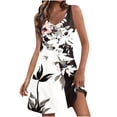 thumbnail image 1 of Pisexur Robes d'Été pour Femmes Boho Robe de Plage Florale Col en V Sans Manches Mini Robes Décontractées Fluides Robe Débardeur pour Vacances à la Plage avec Poches, 1 of 6