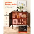 thumbnail image 4 of VEVOR Coffee Bar Cabinet, Mid Century Fluted Coffee Bar Table with 2-Tier Storage, Buffet Stand Cabinet with Barn Door, Sideboard Buffet Station for Living Room, Entryway, 31.5 x 14.7 x 31.5 in Walnut, 4 of 9