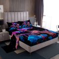 thumbnail image 1 of Skull Sheet Set Gothic Skeleton Bone Sheets,Extoic Blue Rose Floral Bed Sheets Set Twin For Adults Woman Men Goth Skull Flat Fitted Sheet, 1 of 7