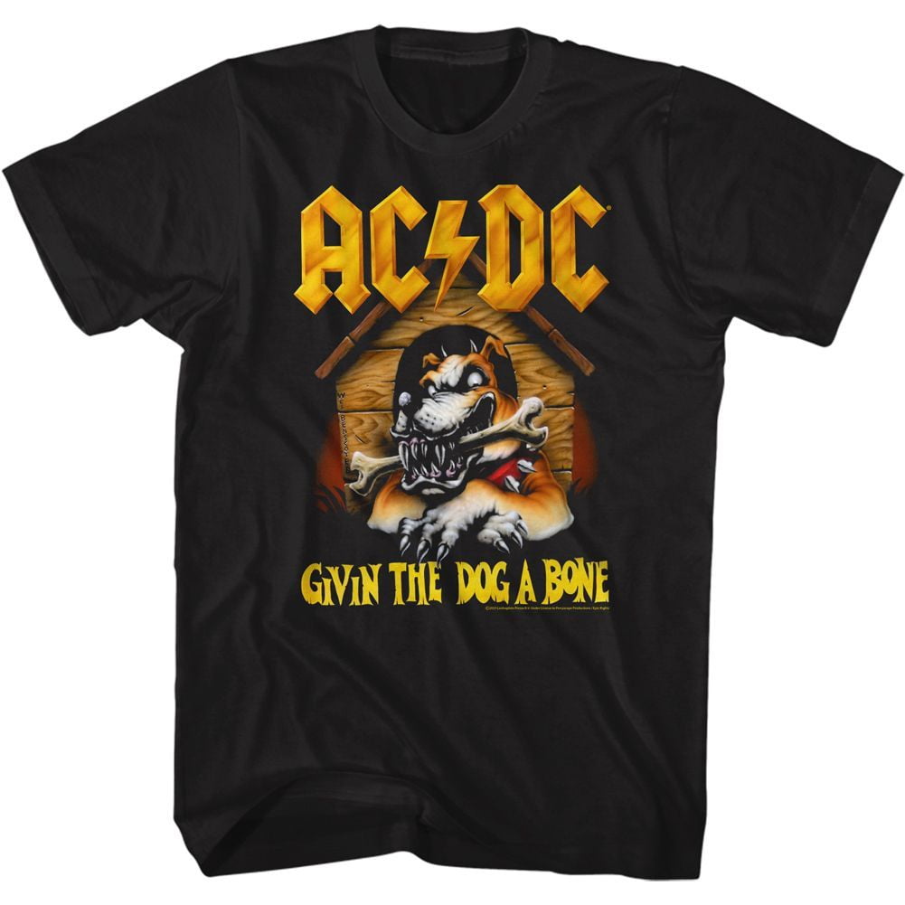 AC/DC Dog A Bone Black Adult T-Shirt 6Xl