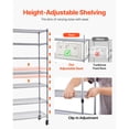 thumbnail image 4 of KFFKFF 7-Tier Rolling Bin Storage Rack, 18 Organizer Bins, Bin Rack Storage Steel Wire Shelving System with Wheels, Mobile Tool Organizer for Garage, Warehouse, Office, Restaurant, 4 of 9