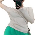thumbnail image 4 of MesaSe Women Ribbed Knit Tops Long Sleeve Turtleneck Solid Color Slim Fit Sweater, 4 of 5