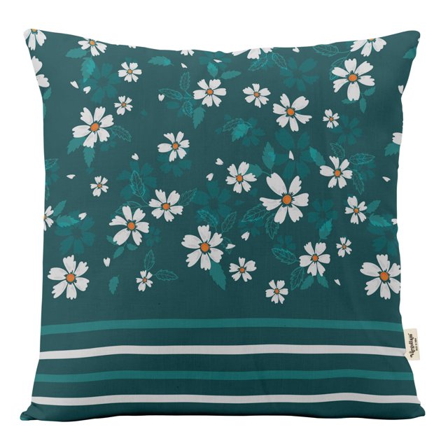 VargottamSquare Pillow Cover - Decorative Pillow Covers12x12 Inches,PrintedTeal BlueThemePillowcase, DecorativeSquareCushionCovers
