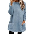thumbnail image 1 of Birdeem Blouse à Manches Longues pour Femmes, Col Rond, Ample, avec Poche, Chaude, Hiver, 1 of 1