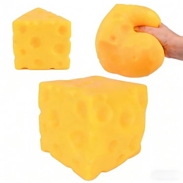 Cadeaux de Bloc de Fromage à Presser, Balle Anti-Stress Amusante de 2 Pouces, Jouet Sensoriel Fidget, Articles pour Paniers de Pâques