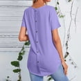 thumbnail image 4 of cfhntfmh Women's Ribbed Tops Short Sleeve Casual Basic Summer Tees Solid Crew Neck Curvy Hem T Shirt, 4 of 7