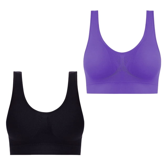 AherBiu 2pc Plus Size Sports Bras for Women Large Bust High Support Padded Bralettes Seamless Workout Underwear