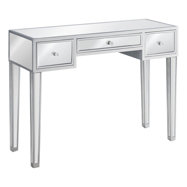Monarch Specialties Accent Table, Console, Entryway, Narrow, Sofa, Storage Drawer, Living Room, Bedroom, Mirror, Grey, Clear, Transitional