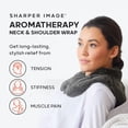 thumbnail image 2 of Heated Neck & Shoulder Wrap by Sharper Image - Microwavable Warm & Cooling Plush Pad with Aromatherapy (100% Natural Lavender & Herb Spa Blend) - Soothing Muscle Pain & Tension Relief Therapy - Gray, 2 of 4
