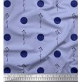 thumbnail image 1 of Soimoi Blue Poly Georgette Fabric Dots & Leaves Decor Fabric Printed Yard 52 Inch Wide, 1 of 3