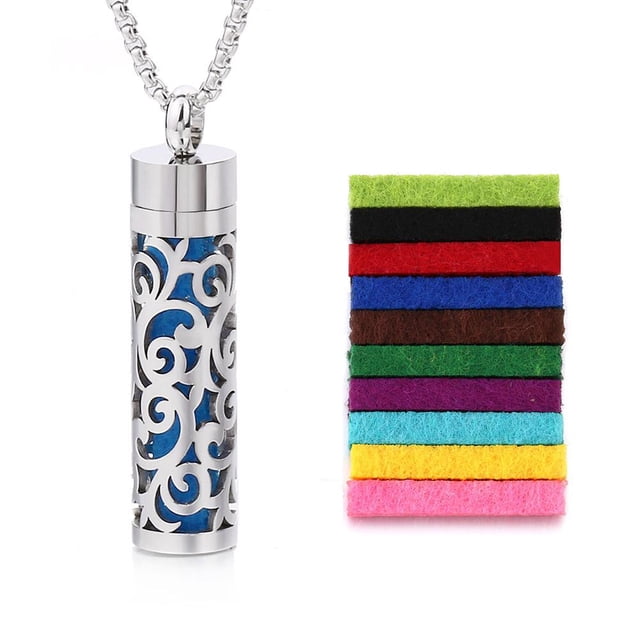 2025 New Aromatherapy Jewelry Necklaces Essential Oil Diffuser Necklace Stainless Necklace Perfume Steel Locket Open Scent J9B8