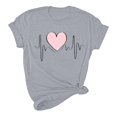thumbnail image 5 of Pisexur T-shirt de la Saint-Valentin Haut T-shirt de la Saint-Valentin pour Femme Amour Imprimé T-shirt à Manches Courtes Haut à Manches Courtes Col Rond Haut/chemise, 5 of 5