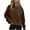 Brown, variant on Pisexur Womens Fall Hoodies Pullover Sweatshirts Half Zipper Crop Hoodie Fleece Lined Collar Quarter Zip Up Hoodies Cropped Long Sleeve Tops