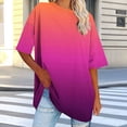 thumbnail image 2 of Kaemgyyd Womens Oversized T Shirts Half Sleeve Crewneck Gradient Summer Tops Casual Loose Plus Size Basic Tees, 2 of 7