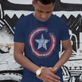 thumbnail image 4 of Captain America Captain America tscapdistshield-3x T-Shirt Navy Distressed Shield - 3TG, 4 of 5