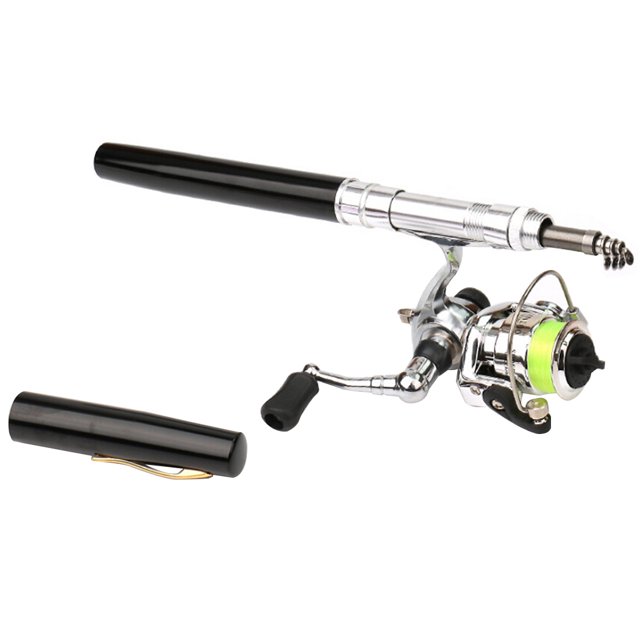 Bangcool Canne à Pêche Ultralégère Robuste Mini Stylo de Poche Canne à Pêche Combo Moulinet