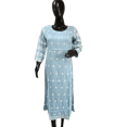 thumbnail image 1 of DWEEP SARA Sky Blue Heavy Rayon Straight Kurti, XXL, 1 of 1