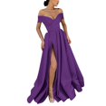 thumbnail image 2 of Robes de Bal Longues Fendues en Satin de Soirée avec Poches, 2 of 4