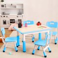 thumbnail image 4 of Eastvita ' Table Chairs Set Toddler Height-Adjustable Desk with Graffiti Desktop 4 Seats, 4 of 4