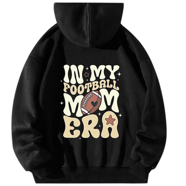 WEAIXIMIUNG Fall Sweatshirts for Women Plus Size Ladies' Autumn and Winter Fashionable Rugby Print Hooded Sweatshirt
