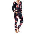 thumbnail image 4 of goowrom Pyjama de Noël pour Femmes, Combinaison à Capuche à Motif Imprimé, 4 of 9