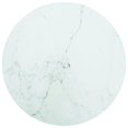 thumbnail image 1 of vidaXL Table Top White Ø40x0.8 cm Tempered Glass with Marble Design, 1 of 3