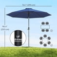 thumbnail image 3 of Outsunny Parasol de Marché Rond 3 m x 2,4 m, Parasol de Terrasse, Bleu, 3 of 10