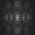 thumbnail image 1 of Ahgly Tapis d'Intérieur Lavable en Machine Carré Noir Nuit Transitionnel, 6 Pieds Carré, 1 of 7