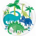 thumbnail image 1 of Unique Industries' Blue & Green Dinosaur Round 7" Paper Dessert Plates, 8ct, 1 of 2