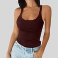 thumbnail image 2 of Women Spaghetti Strap Scoop Neck Ribbed Tank Tops Slim Fitted Cotton Camisole Basic Sleeveless Layering Shirts, 2 of 4
