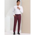 thumbnail image 3 of INSPIRE CHIC Pantalon à Carreaux pour Homme, Léger, Coupe Régulière, devant Plat, 32, Noir Rouge, 3 of 6