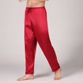 thumbnail image 4 of Mens Pajama Pants Satin Solid Color Loose Sleepwear Bottom, 4 of 9