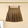 thumbnail image 5 of MIASHUI Jupe Plissée Mini pour Filles Taille Haute Tennis Uniforme Scolaire Jupes, Café, 9-10 Ans, 5 of 5
