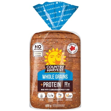Country Harvest Whole Grain & Protein Bread, 13g Protein Per Serving, No Artificial Preservatives, Flavours or Colours, 600g