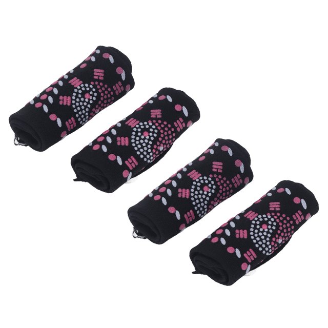 Warm Heated Socks, Breathable Cotton 4Pcs Fast Drying Self Heating Socks Tourmaline Design For Winter White,Black,Red