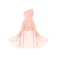 thumbnail image 1 of Aiihoo Robe Barboteuse à Paillettes et Perles pour Filles, une Épaule, Chiffon Froncé, Mariage, Demoiselle d'Honneur, Fleurs, Rose, 12, 1 of 7